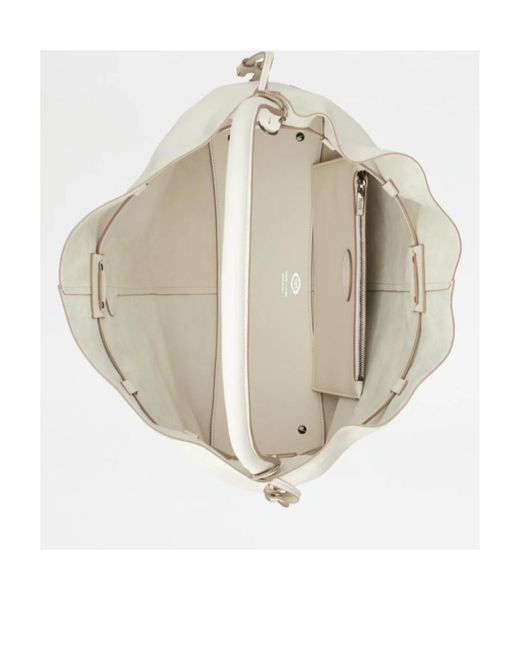 Tod's White Medium Di Leather Bucket Bag