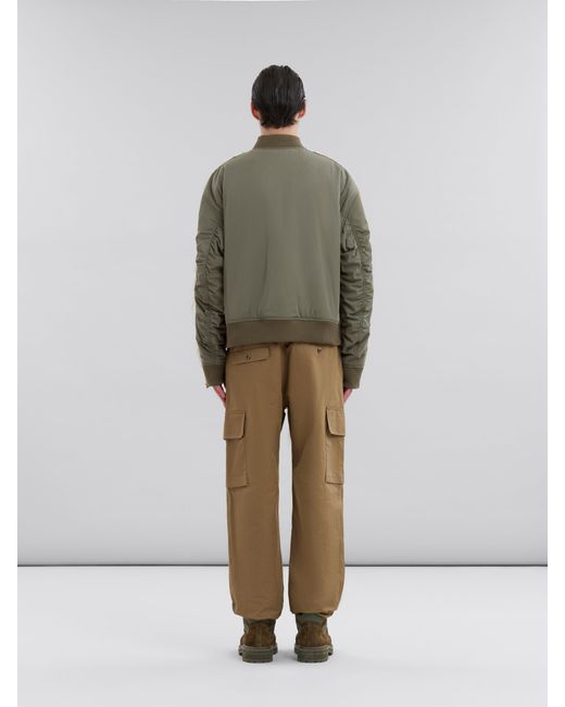 Marni Natural Contrast Back Twill Bomber Jacket for men