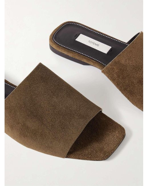 Totême  Brown Open-Toe Slippers
