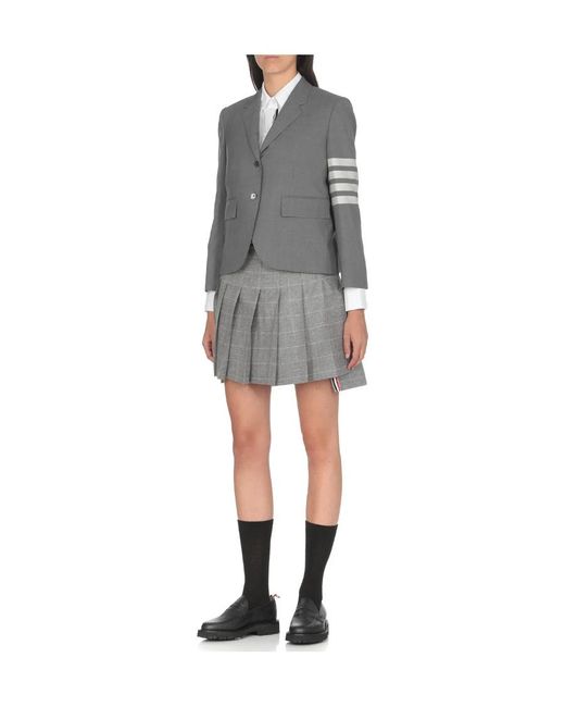 Thom Browne Gray Plain Weave 4-Bar High Armhole Sport Coat
