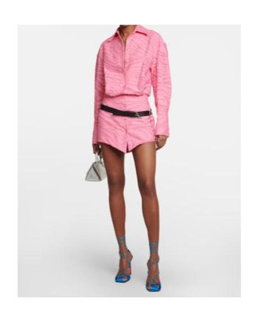 The Attico Pink Silvye Zebra-Print Fil Coupe Minidress