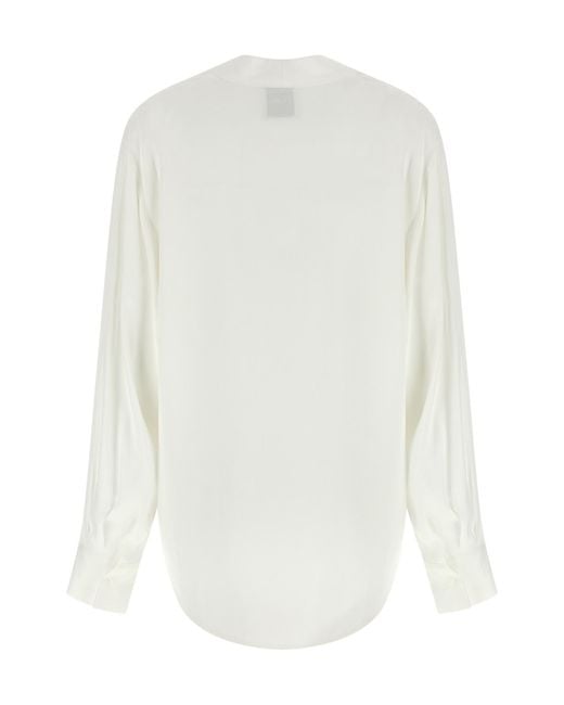 Nude White V-Neck Blouse