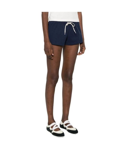 Sporty & Rich Blue Drawstring Shorts