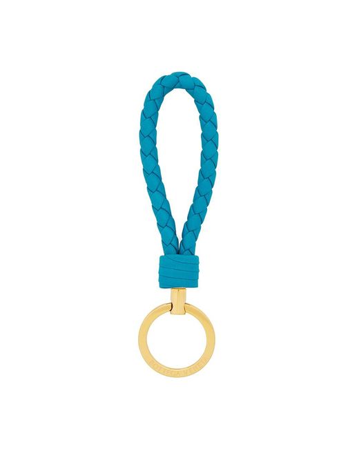 Bottega Veneta Blue Intrecciato Key Ring