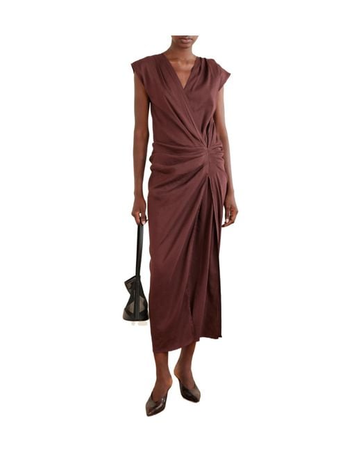 Proenza Schouler Gathered Linen-Blend Midi Dress
