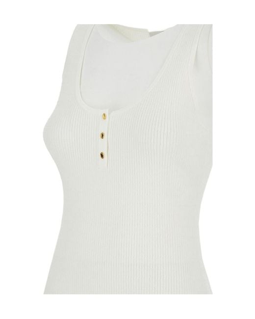Elisabetta Franchi White Micro-Braided Knit Top