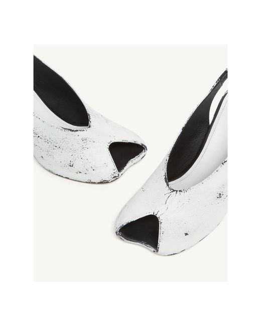 MM6 by Maison Martin Margiela White Peep Toe Slingback Sandals