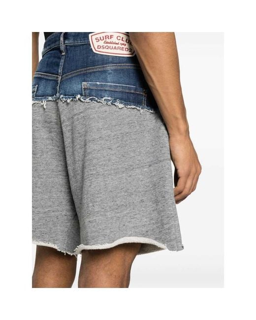 DSquared² Blue Distressed Relax Shorts for men