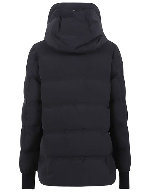 Herno Black Short Hooded Zip-Up Jacket