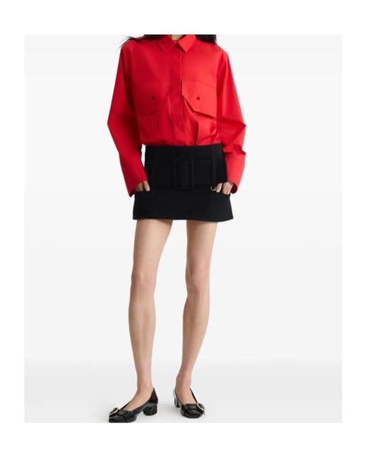Patou Black Belted Mini Skirt