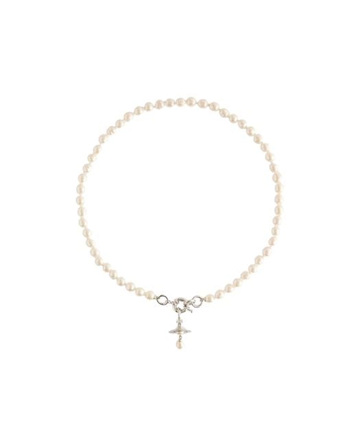 Vivienne Westwood White Aleksa Orb Pearl Necklace