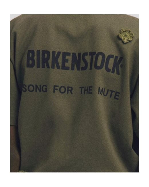 Song For The Mute Green 'The Gardener' Crochet Flower T-Shirt for men