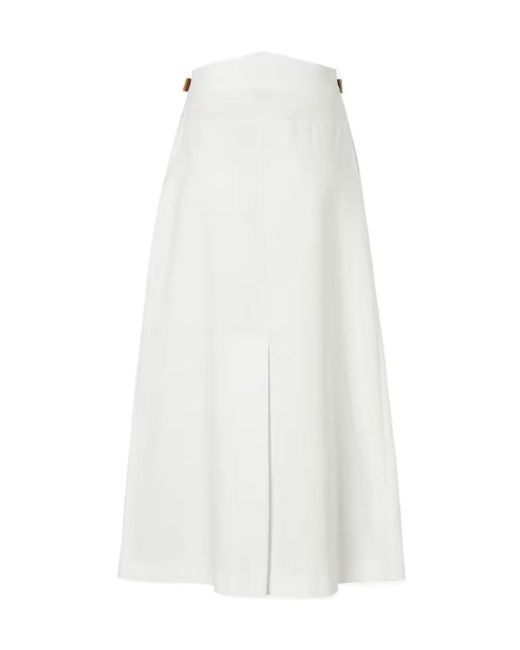 Fendi White Flared Midi Skirt