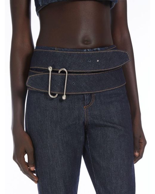 Sportmax Blue Denim Maxi Belt