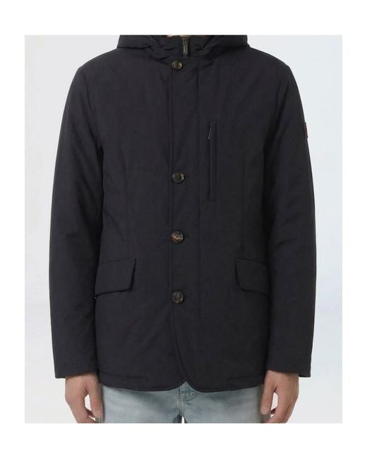 Moorer Blue Ranieri Hooded Jacket for men