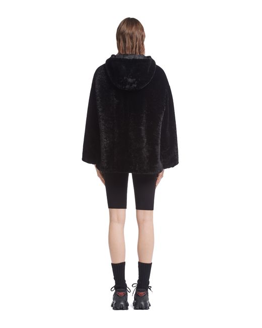 Prada Black Reversible Gabardine And Shearling Jacket