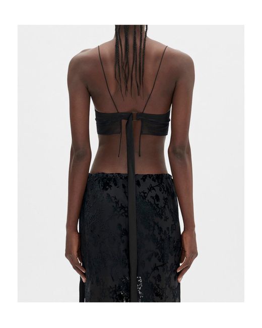 Ann Demeulemeester Black Scoop-Neck Cropped Top