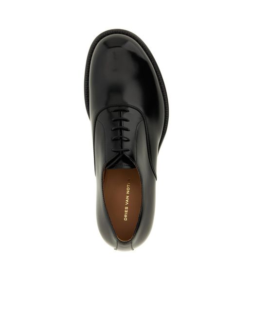 Dries Van Noten Black Lace-Up Oxford Shoes for men
