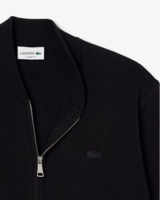 Lacoste Blue Ribbed Zip Cardigan for men