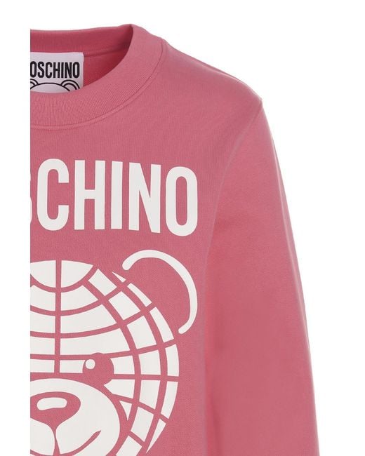 Moschino Pink Logo-Print Detail Sweatshirt