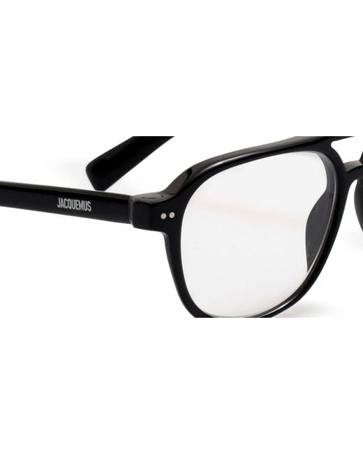 Jacquemus White Aviator Frame Glasses for men