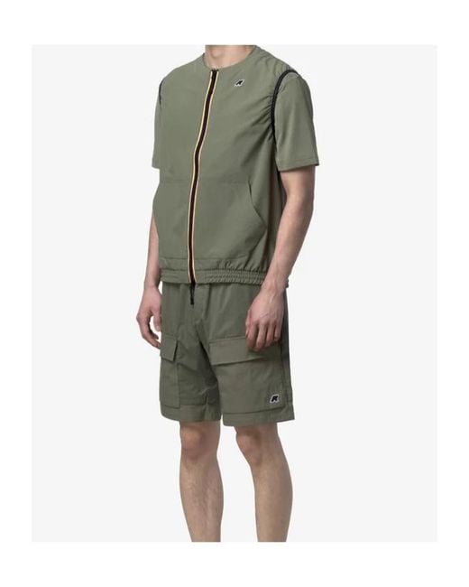 K-Way Green Zip Sleeveless Coat for men