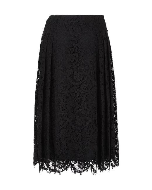 Fendi Black Macrame Lace Skirt