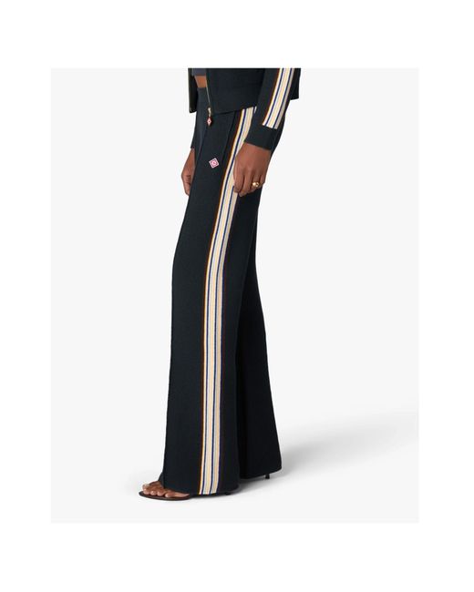 Casablanca Black Cafe Stripe Wide-Leg Pants