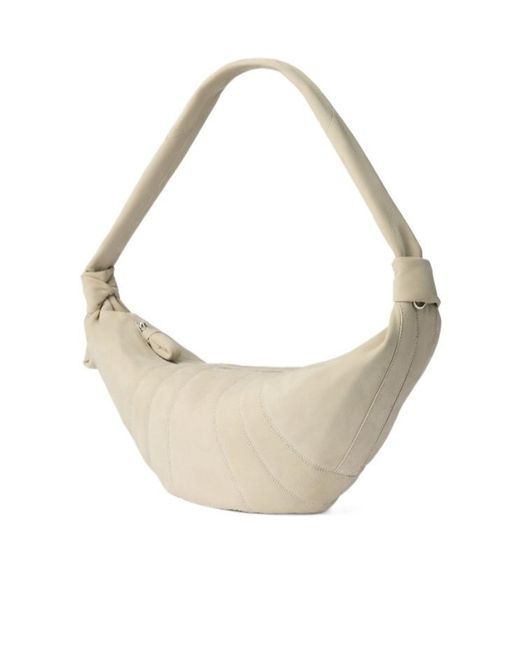 Lemaire Natural Large Croissant Panelled Leather Shoulder Bag for men