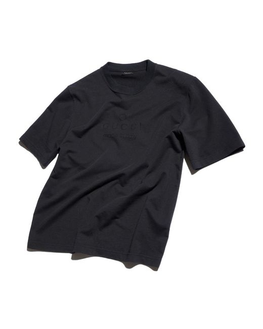 Gucci Black Cotton Jersey T-Shirt With Print for men