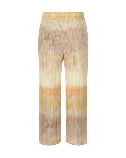 Pleats Please Issey Miyake Natural Pleats Please Tie-Dye Trousers