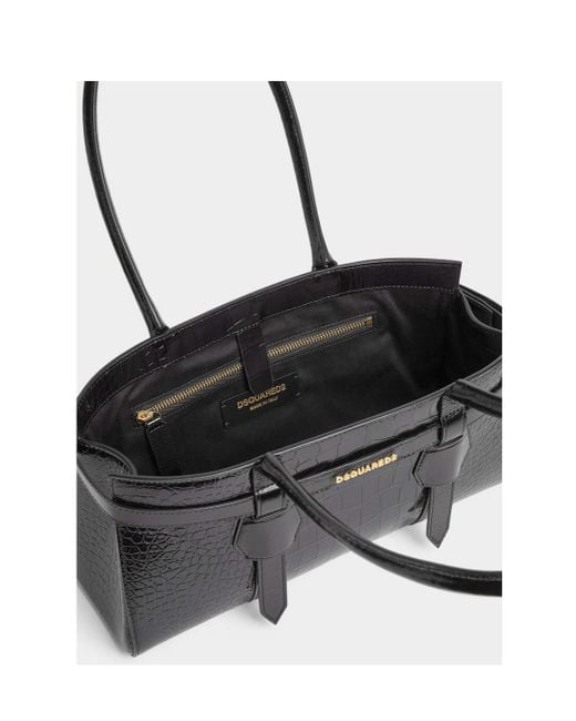 DSquared² Black Logo Stamp Twin Shoulder Bag