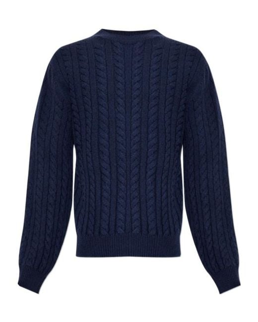 A.P.C. Blue Stendhal Cable-Knit Sweater for men