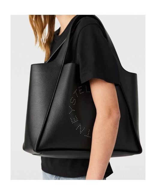Stella McCartney Black Logo-Detail Tote Bag