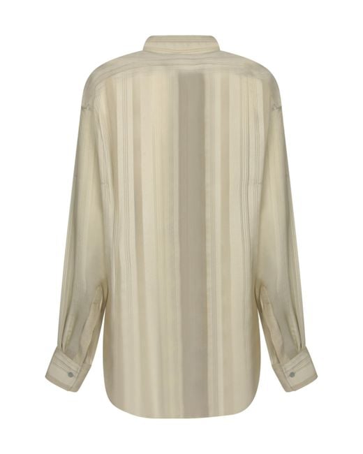 Stella McCartney Natural Oversized Sheer Striped Panelled Shirt