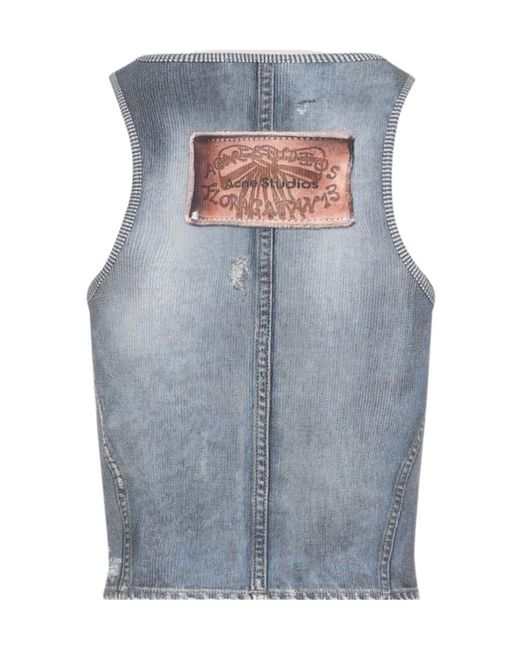 Acne Blue Crewneck Sleeveless Top