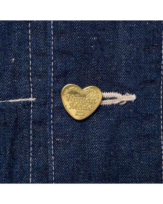 Human Made Blue Collared Long-Sleeved Denim Jacket for men