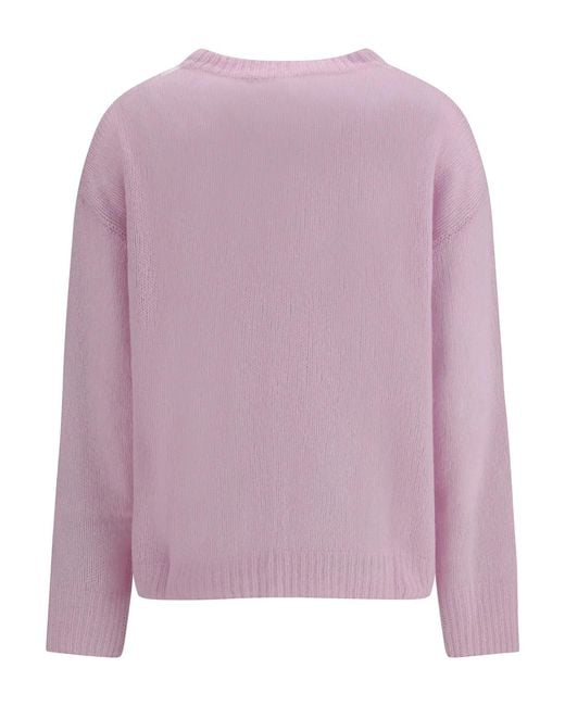 Lisa Yang Purple Lova Ribbed Crewneck Sweater