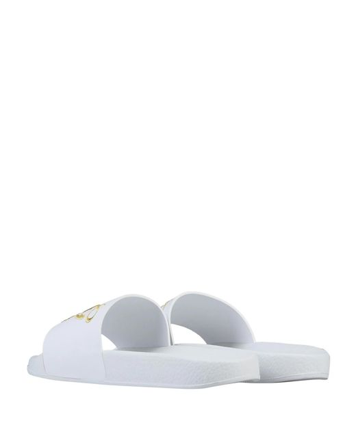 Dolce & Gabbana White Print Slides