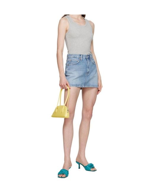 Agolde Blue Five Pocket Denim Skirt
