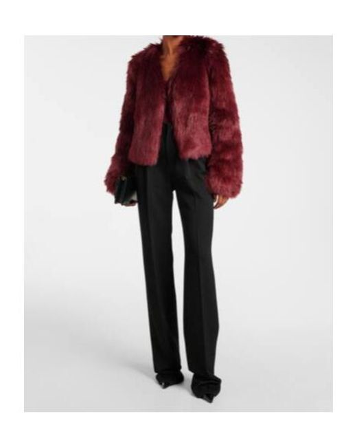 Galvan Red Manouchi Faux Fur Jacket