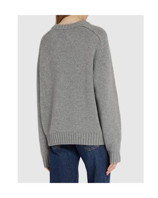 Khaite Gray Mae Cashmere Crewneck Sweater