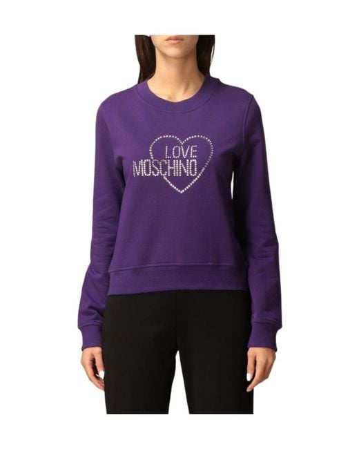 Moschino Purple Logo Round-Necked Sweater
