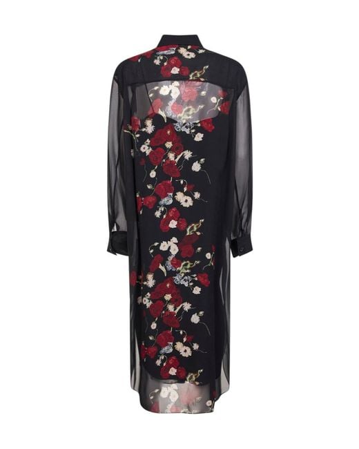 Khaite Blue Printed Chiffon Midi Dress