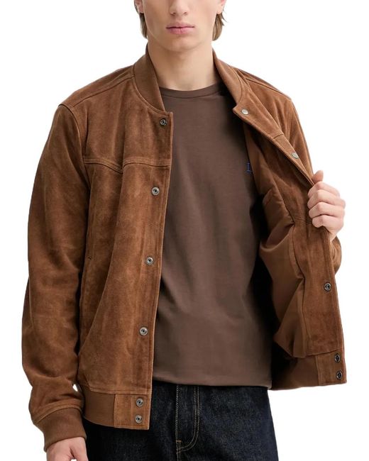 AllSaints Brown Buttoned Leather Jacket for men