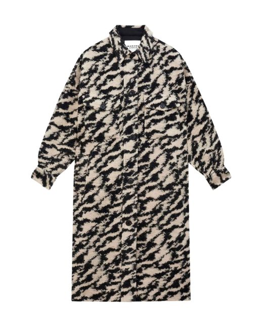 Isabel Marant Black Isabel Marant Étoile Fontizi Patterned Buttoned Coat