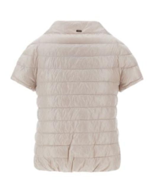 Herno White Short-Sleeve Quilted Jacket