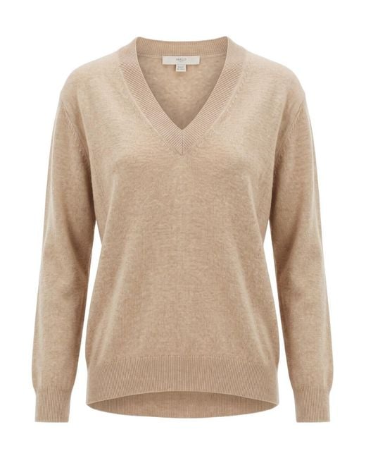 Malo Natural Long-Sleeve V-Neck Sweater