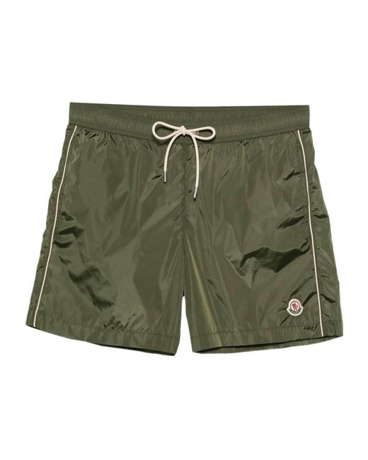 Moncler Green Lisere Trim Swim Shorts for men