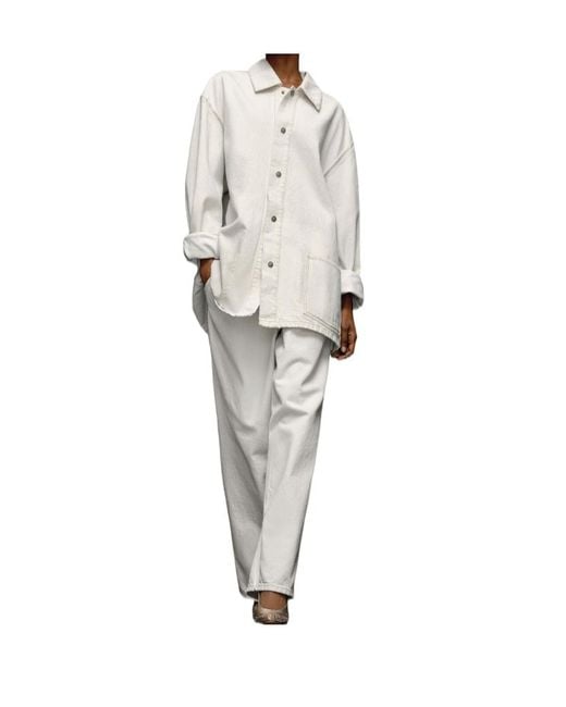 Maison Margiela White Chalk Selvedge Denim Jacket for men